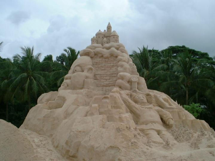 Isin't it wonderful , it's a work on sea sand.