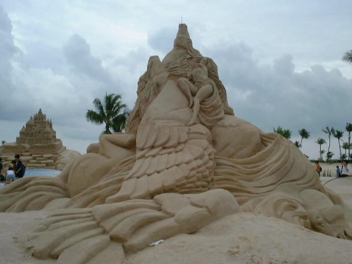 Isin't it wonderful , it's a work on sea sand.